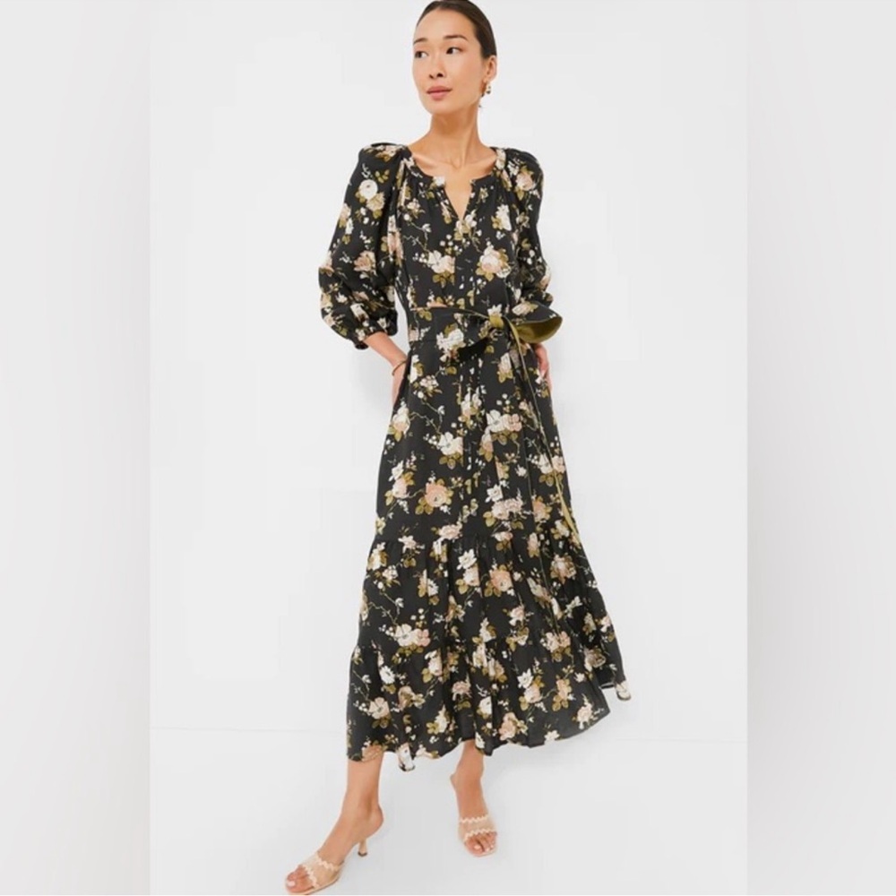 Tuckernuck Black Floral Long Sleeve Dress - Size M - NWT - Picture 7 of 11